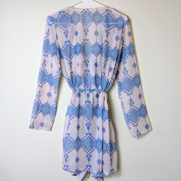 Geometric Print Kimono/Cover Up Blouse Size XL - Picture 6 of 7